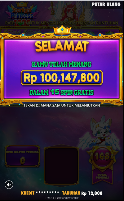 QQDEWA JACKPOT PERMAINAN SLOT PRAGMATIC PLAY STARLIGHT PRINCESS 1000 Rp.100.000.000,- LUNAS - Foto 1